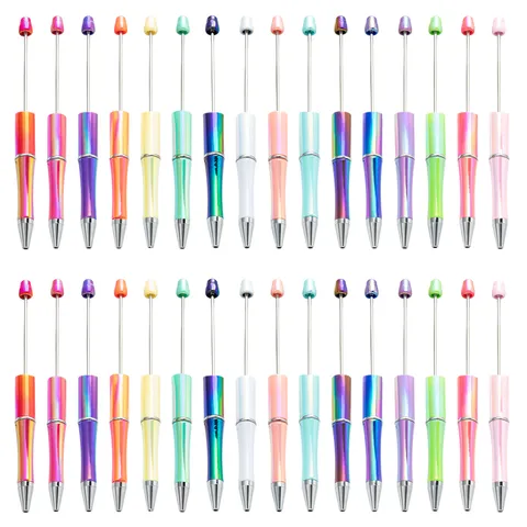 Penna a Sfera con Perline DIY Sfumato Colorato Plastica Metallo Penna di Scrittura Ufficio Scuola Cancelleria Forniture di Scrittura