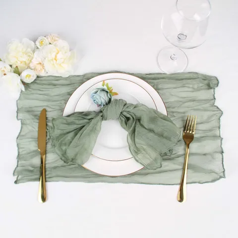 Solid Color Voile Pleated Cloth Napkin Bohemian Style Tablecloth For Wedding Party Home Decorative Dinner Napkin