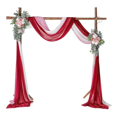 Polyester Chiffon Fabric Drape Wedding Arch Decoration Backdrop Drapery For Lawn Wedding Ceremony Party Celebration Supplies