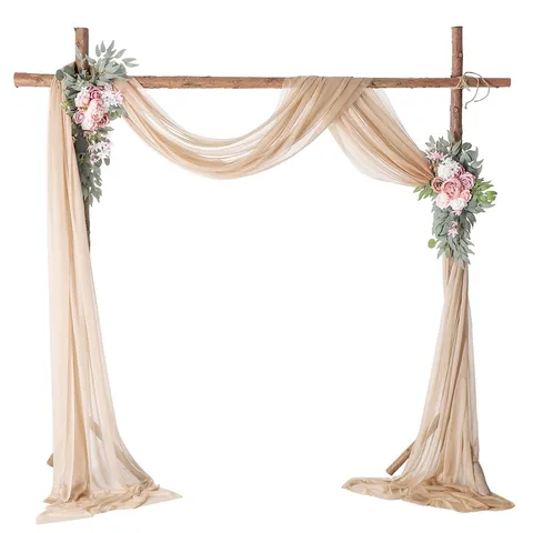 Polyester Chiffon Fabric Drape Wedding Arch Decoration Backdrop Drapery For Lawn Wedding Ceremony Party Celebration Supplies