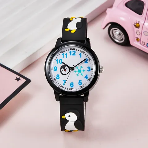 Orologio Al Quarzo Per Bambini Carino Motivo Pinguino Cinturino In Silicone Impermeabile Orologio Da Polso Per Ragazzi E Ragazze Regalo Per Studenti