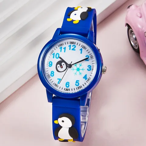 Orologio Al Quarzo Per Bambini Carino Motivo Pinguino Cinturino In Silicone Impermeabile Orologio Da Polso Per Ragazzi E Ragazze Regalo Per Studenti