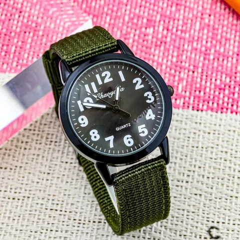 Reloj de Cuarzo para Niños Correa de Lona Minimalista Números Árabes Claros Reloj de Pulsera Casual Unisex Reloj de Moda