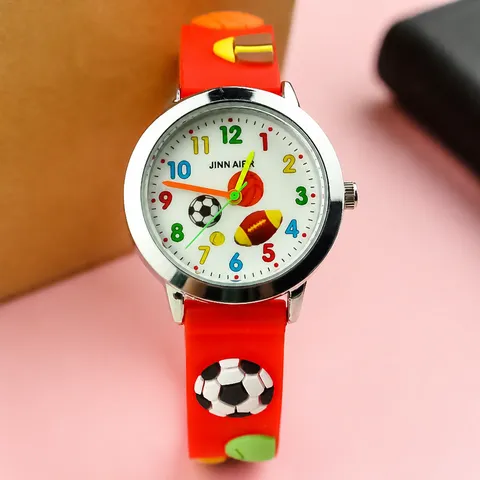 Kinder Cartoon Sport Quarz Uhr Bunte Bälle Gummiband Schüler Armbanduhr Mode Freizeit Geschenk Uhr
