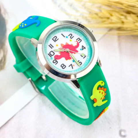 Kids Cute Dinosaur Quartz Watch Children Cartoon Animal Wristwatch Luminous Hand Watch Boy Girl Kindergarten Toy Watch