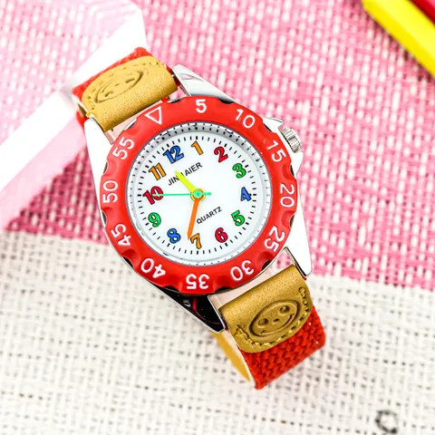 Kinder Quarz Uhr Segeltuch Armband Bunte Digitale Lernzeit Armbanduhr Lässige Analoge Uhr Für Jungen Und Mädchen