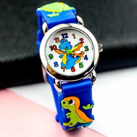 Orologio al Quarzo con Dinosauro per Bambini Carino Cinturino in Silicone 3D Stereoscopico Orologio da Polso