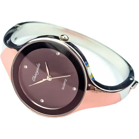 Womens Quartz Watch Alloy Bracelet Strap Round Dial Rhinestone Accents Fashion Casual Wristwatch For Ladies