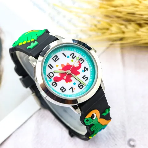 Kids Cute Dinosaur Quartz Watch Children Cartoon Animal Wristwatch Luminous Hand Watch Boy Girl Kindergarten Toy Watch