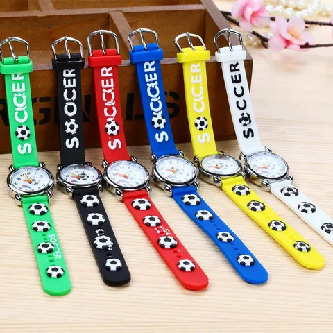 Orologio Calcio 3D per Bambini Carino Cartone Animato Silicone Quarzo Orologio Bambini Impermeabile Orologio Studente Sport