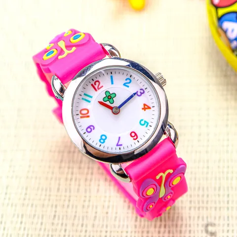 Kids Cute Cartoon Quartz Watch Butterfly Unicorn Silicone Strap Analogue Wristwatch Gift For Girls Children