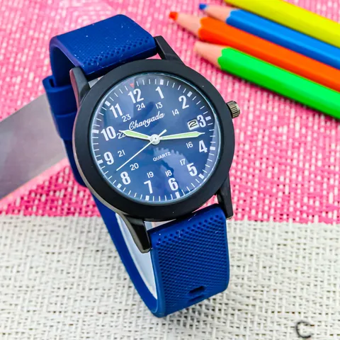 Kinder Quartz Horloge Siliconen Band Ronde Wijzerplaat Waterdicht Student Horloge 24-Uurs Schaal Kalender Casual Kinderhorloge