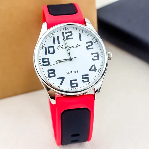 Montre à Quartz en Silicone pour Hommes Montre Sport Étanche Décontractée Avec de Grands Chiffres Arabes Montre Poignet Étudiant Mode