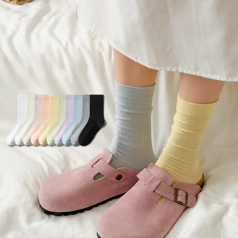 Γυναικείες Casual Βαμβακερές Κάλτσες Μονόχρωμες Αναπνεύσιμες Ιαπωνικό Στυλ Καθημερινή Φθορά Μαλακές Ελαστικές