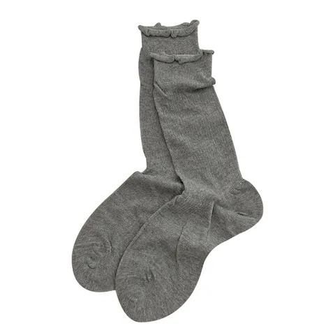 Calcetines de Media Caña de Algodón Color Sólido Estilo Japonés para Mujer Borde Enrollado Transpirable Casual