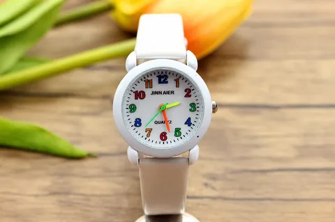 Kinder Casual Quarz Uhr Kinder Einfach Bunte Lederarmband Analog Armbanduhr