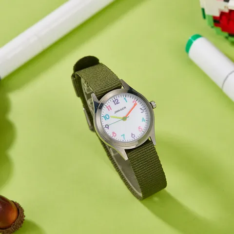 Kinder Lässig Leinwand Armband Quarz Uhr Für Kinder Bunte Digitale Skala Analoger Armbanduhr Schüler Tägliches Geschenk