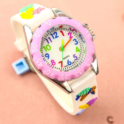 Kinder Quarz Uhr Ozean Welt Cartoon Silikon Armband Bunte Ziffern Wasserdichte Armbanduhr Für Kinder Lässig Täglich
