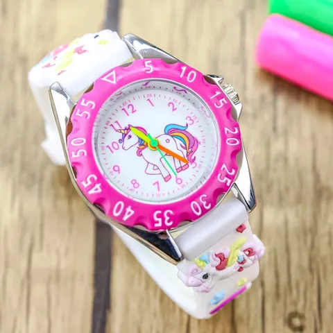 Children Cartoon Pony Quartz Watch Cute Unicorn Silicone Jelly Watch Girls Princess Fashion Casual Daily Wristwatch