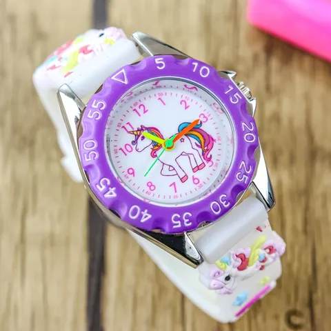 Children Cartoon Pony Quartz Watch Cute Unicorn Silicone Jelly Watch Girls Princess Fashion Casual Daily Wristwatch