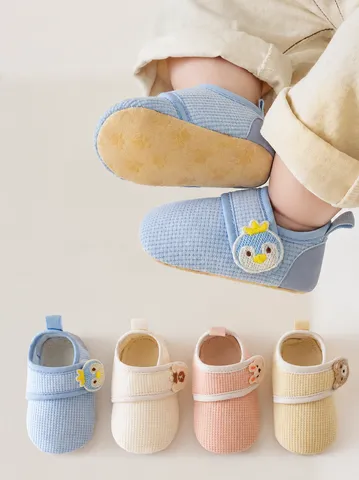 Scarpe Primi Passi Neonato con Ricamo Cartoni Animati Suola Morbida Antiscivolo Traspirante per Neonato Bambino