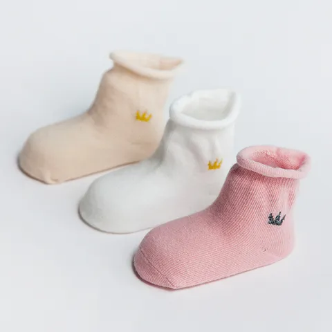 Zuigeling Baby Halverwege Kuit Sokken Gekamd Katoen Schattig Kroon Anker Patroon Ademend Lente Herfst Kinderen Sokken