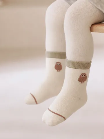 Kids Cotton Socks Spring Summer Thin Breathable Cute Cartoon Animal Striped Mid-Calf Socks For Boys And Girls