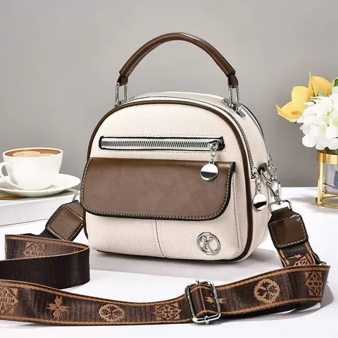 Retro PU Leren Schoudertas Voor Dames Vintage Schouder Cameratas Contrastkleur Kleine Vierkante Handtas Dagelijkse Tas