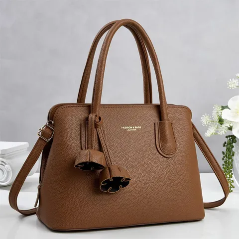 Womens PU Leather Litchi Pattern Handbag Large Capacity Tote Bag Top Handle Shoulder Crossbody Bag Casual Daily Purse