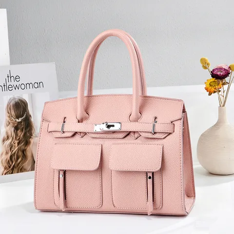 Sac à Main Femme en Cuir PU Sac d'Épaule Classique Sac à Poignée Supérieure Sac Cabas Élégant