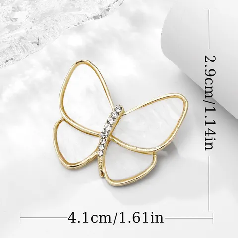 Elegant Butterfly Brooch Alloy Rhinestone Artificial Pearl Pins Suit Corsage Fashion Jewelry Gift For Women