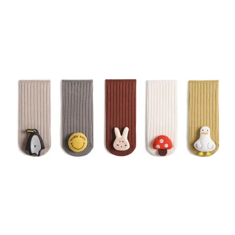 Cute Cartoon Doll Cotton Baby Socks Newborn Infant Anti-Slip Mid-Tube Socks Spring Fall Toddler Socks Kids Hosiery