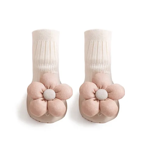 Simpatici Calzini da Terra per Neonati e Bambini con Suola in Pelle Morbida Calzini da Passeggio Antiscivolo Scarpe da Principessa per Bambina
