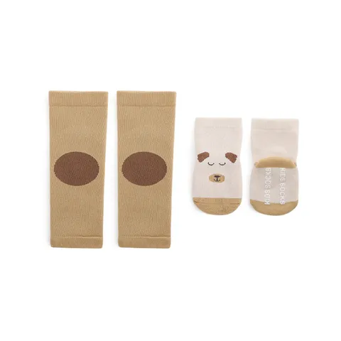 Baby Verdickt Fleece Thermisch Über Dem Knie Krabbelsocken Antirutsch Süßes Zeichentricktier Kleinkind Knieschoner Socken Set