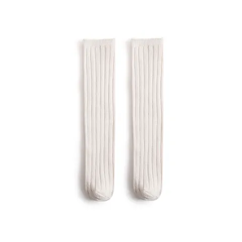 Kinder Lange Socken Einfarbig Baumwollmischung Atmungsaktiv Doppelnadel Gerippt Herbst Winter Kinder Socken