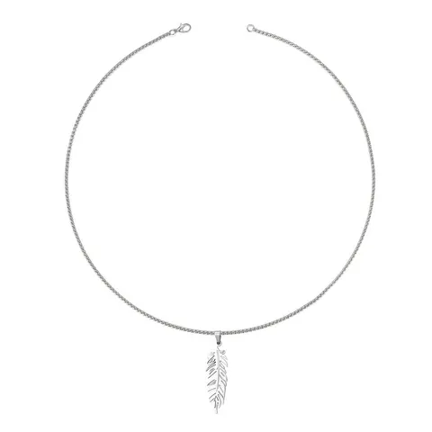 Hip Hop Stainless Steel Feather Pendant Necklace For Men Vintage Hollow Feather Streetwear Box Chain Jewelry Gift