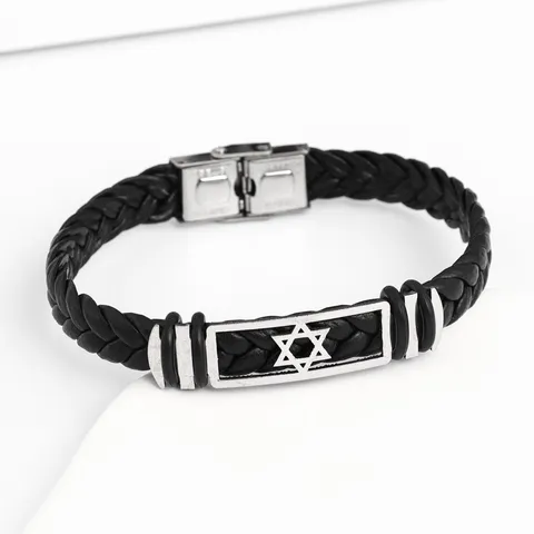 Men Braided Satin Strap Bracelet 316 Stainless Steel Geometric Geometric Charm Bracelet For Daily European Style Gift Jewelry