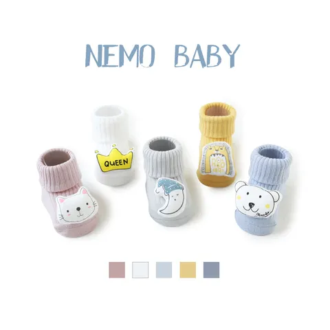 Neugeborene Baby Anti-Rutsch Bodensocken Süße 3D Cartoon Puppe Gekämmte Baumwolle Crew Socken Frühling Herbst Kinder Socken