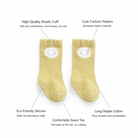 Neugeborenes Baby Verdickte Plüsch Warme Bodensocken Süßes Cartoon Tierdesign Rutschfeste Kleinkindersocken Wintersocken