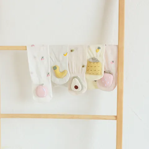 Infant Summer Thin Cotton Mesh Anti-Mosquito Over-The-Knee Socks Cute Fruit Cartoon Doll Baby Long Socks Kids Apparel