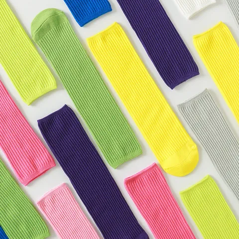 Kinderen Effen Kleur Halte Socken Gekamd Katoen Ademend Lente Herfst Casual Dagelijkse Kindersokken
