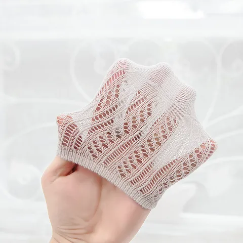 Nourrissons Bébé Chaussettes Basses Maille Respirante Coton Mignon Couleur Unie Antidérapant Enfant Printemps Été
