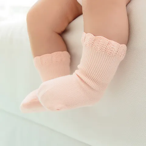 Babymeisjes Gekamd Katoen Sokken Schattige Volant Peuter Zuigeling Sokken Zacht Ademend Kindersokken