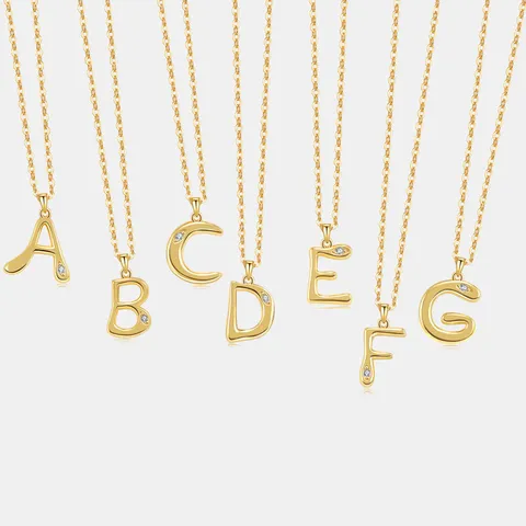 Mode 925 Sterlingsilber 26 Alphabet Anhänger Halskette Galvanisiert 18K Gold Platin Ton Strass Initial Schlüsselbein Kette Für Damen Schmuck Geschenk