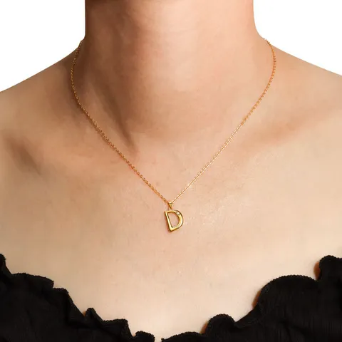 Mode 925 Sterlingsilber 26 Alphabet Anhänger Halskette Galvanisiert 18K Gold Platin Ton Strass Initial Schlüsselbein Kette Für Damen Schmuck Geschenk