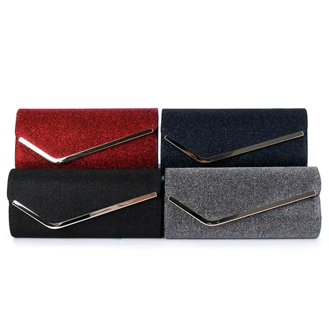 Sac de Soirée Pailleté pour Femmes Paillettes Enveloppe Pochette Porte-Monnaie Chaîne Métal Sac Bandoulière Pour Mariage Fête Bal