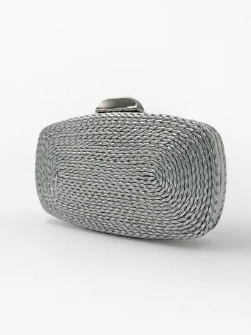 Sac de Soirée en Cuir PU Tissé pour Femmes Élégant Sac Bandoulière à Chaîne Pochette à Verrou Métallique pour Fête de Banquet