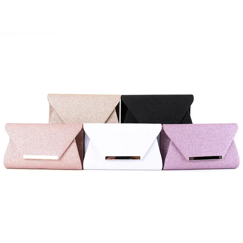 Sac Pochette Enveloppe Pailleté pour Femmes Chaîne Métallique Sac à Main de Soirée Fête de Mariage Bal