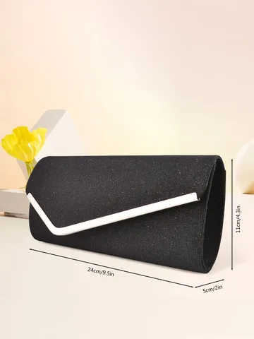 Sac de Soirée Pailleté pour Femmes Pochette Porte-Monnaie Chaîne Métallique Sac Bandoulière Enveloppe Fête Soirée Sac à Main