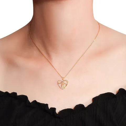 Ciondolo in Argento Sterling 925 Cuore Infinito Madre Figlia Solo Senza Catena Gioielli con Strass Regalo per Donna